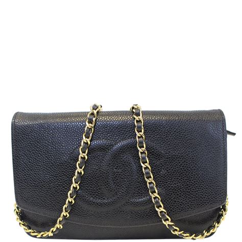 chanel black leather clutch